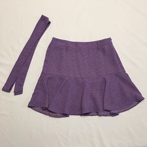 Love For Humanity Couture Purple Ruffle Skort with Black Polka Dots Small
